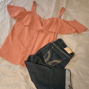 Orange Off Shoulder Top